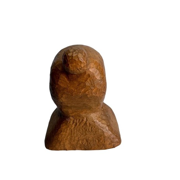 Vintage Switzer Carved Wooden Figure W/ Top Knot Bun Folk Art Sculpture Signed - Picture 3 of 6